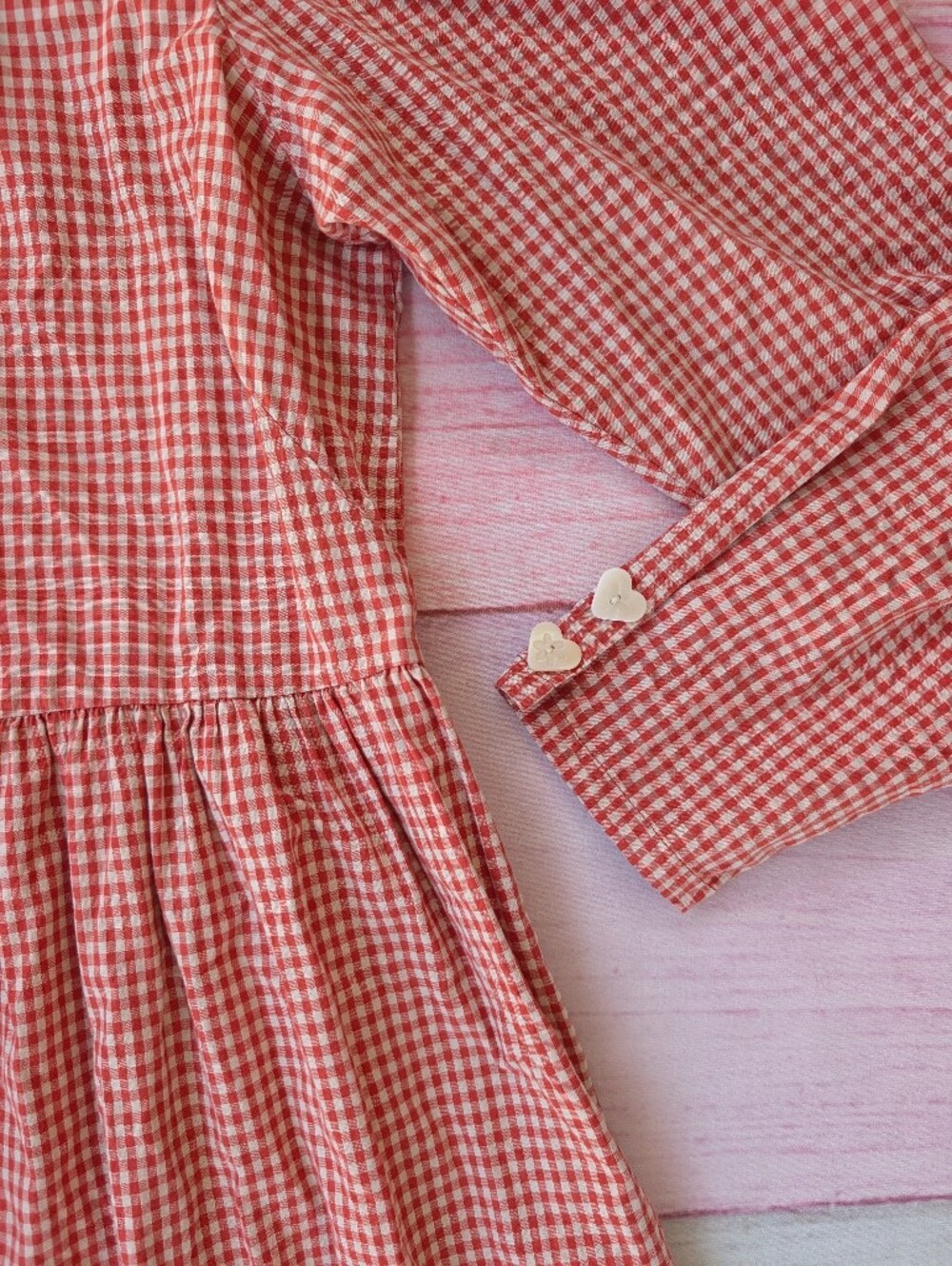 Lisa Says Gah Terracotta Gingham Maddie Midi Dress Medium - Picture 6 of 11